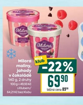 Milora maliny, jahody, čokoláda