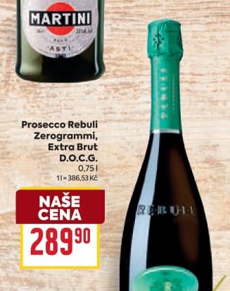 Prosecco Rebuli Zerogrammi, Extra Brut D.O.C.G.