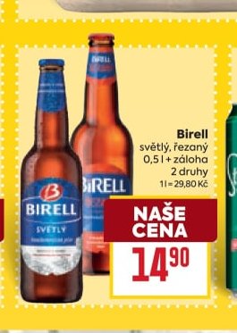 Birell světlý, řezaný