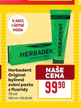 Herbadent Original bylinná zubní pasta s fluoridy