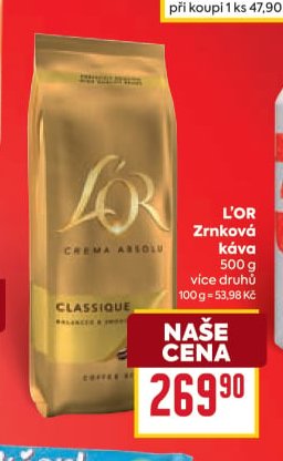 L'OR Zrnková káva
