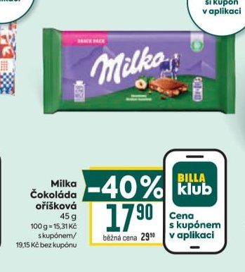 Milka Čokoláda oříšková