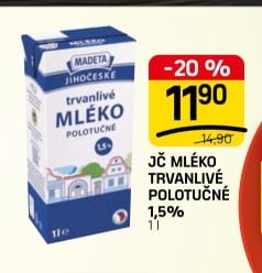 JČ MLÉKO TRVANLIVÉ POLOTUČNÉ 1,5%