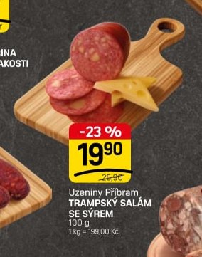 Uzeniny Příbram TRAMPSKÝ SALÁM SE SÝREM