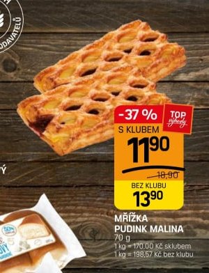 Mřížka pudink malina