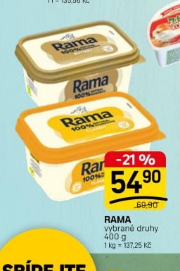 RAMA vybrané druhy