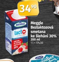 Meggle Bezlaktozová smetana ke šlehání 30%