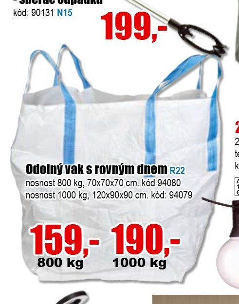 Odolný vak s rovným dnem 800 kg