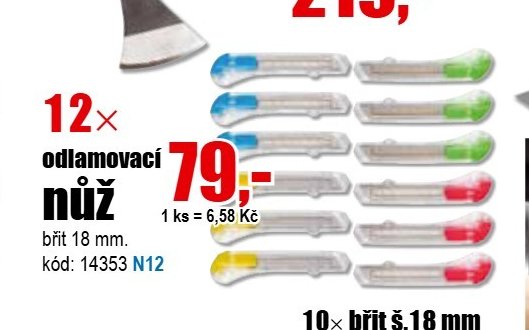 12x odlamovací nůž