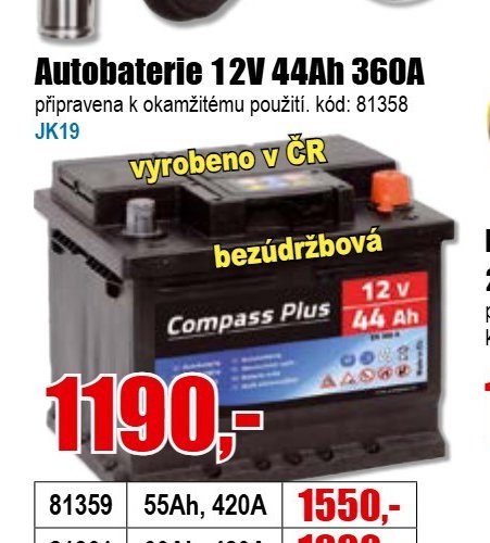 Autobaterie 12V 44Ah 360A