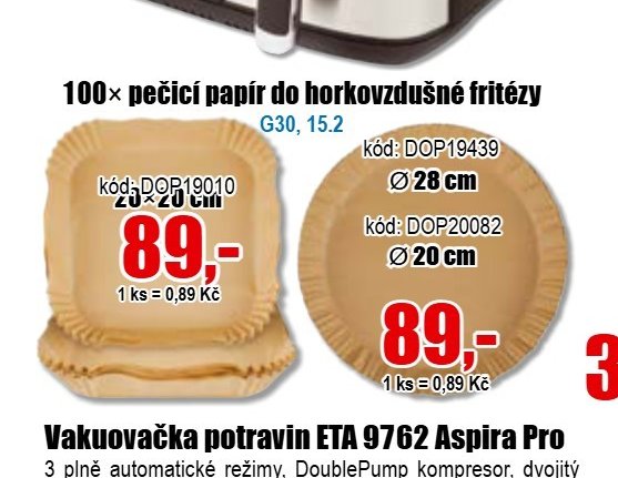 100x pečicí papír do horkovzdušné fritézy