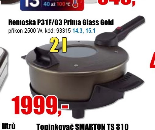 Remoska P31F/03 Prima Glass Gold