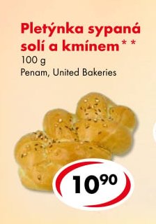 Pletýnka sypaná solí a kmínem