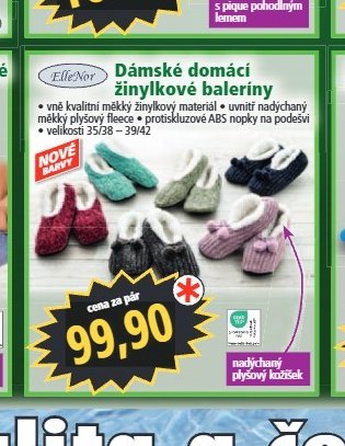Dámské domácí žinylkové baleríny