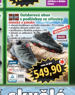 Outdoorová obuv s podšívkou ze síťoviny