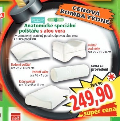 OrthoVital Anatomické speciální polštáře s aloe vera