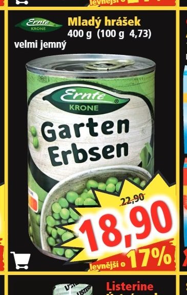 Ernte Mladý hrášek 400 g
