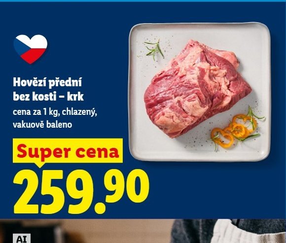 Hovězí přední bez kosti - krk