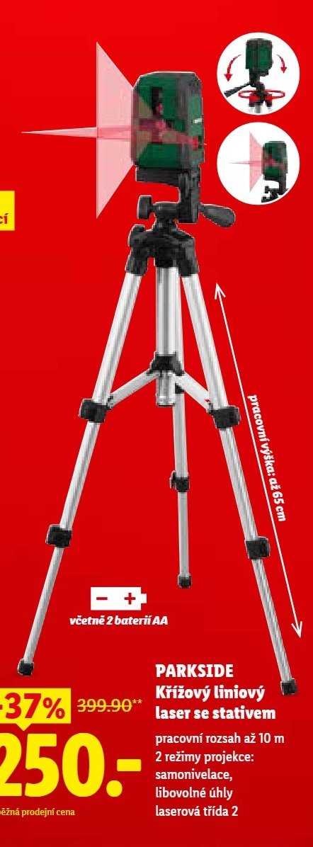 PARKSIDE Křížový liniový laser se stativem