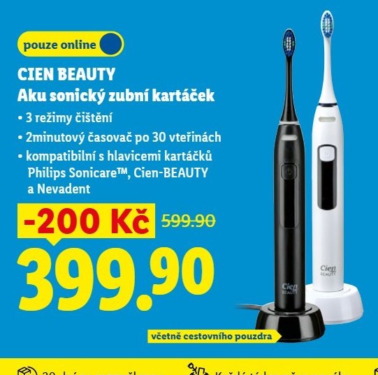 CIEN BEAUTY Aku sonický zubní kartáček