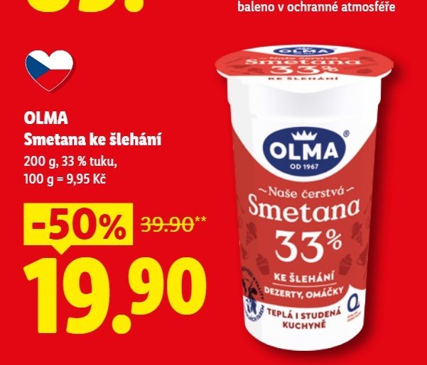 OLMA Smetana ke šlehání