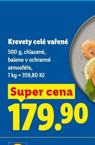 Krevety celé vařené