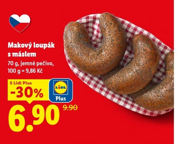 Makový loupák s máslem