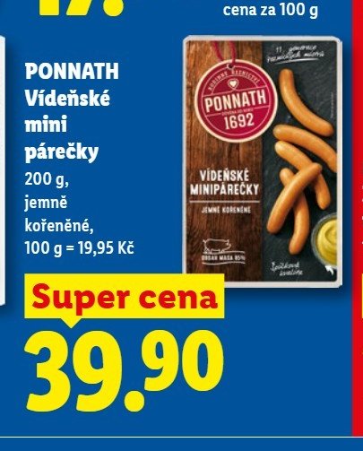 PONNATH Vídeňské mini párečky