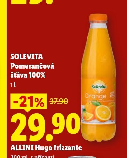 Solevita Pomerančová šťáva 100%
