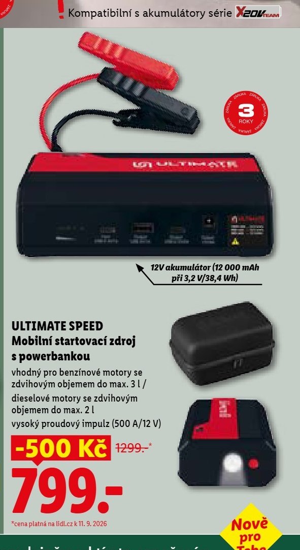 ULTIMATE SPEED Mobilní startovací zdroj s powerbankou