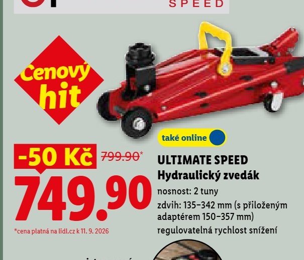 ULTIMATE SPEED Hydraulický zvedák
