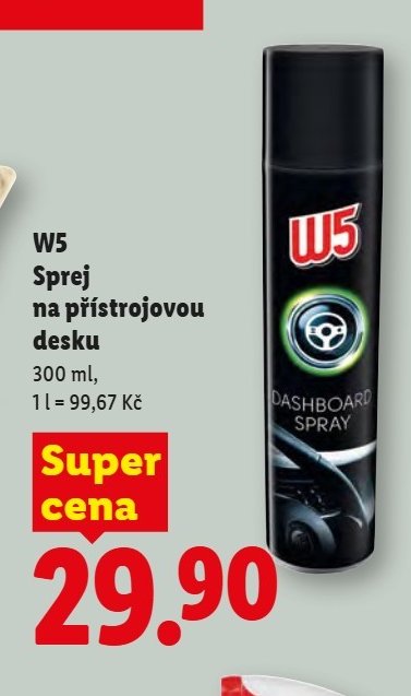 W5 Sprej na přístrojovou desku