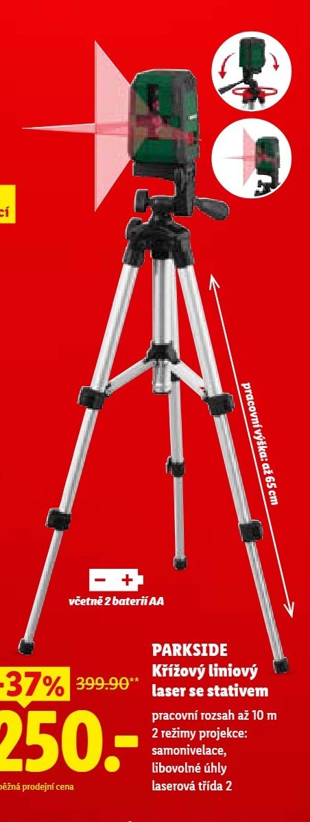 PARKSIDE Křížový liniový laser se stativevem