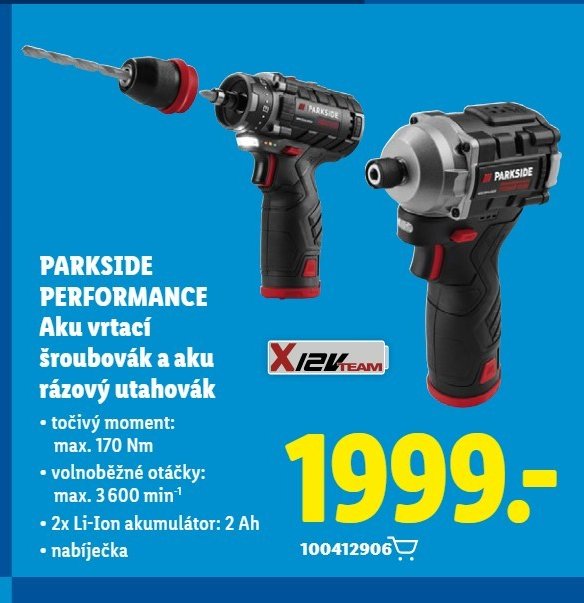 PARKSIDE PERFORMANCE Aku vrtací šroubovák a aku rázový utahovák
