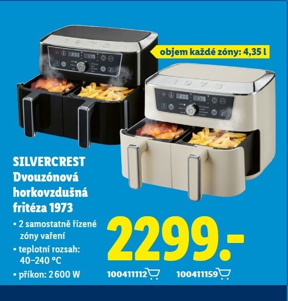 SILVERCREST Dvouzónová horkovzdušná fritéza