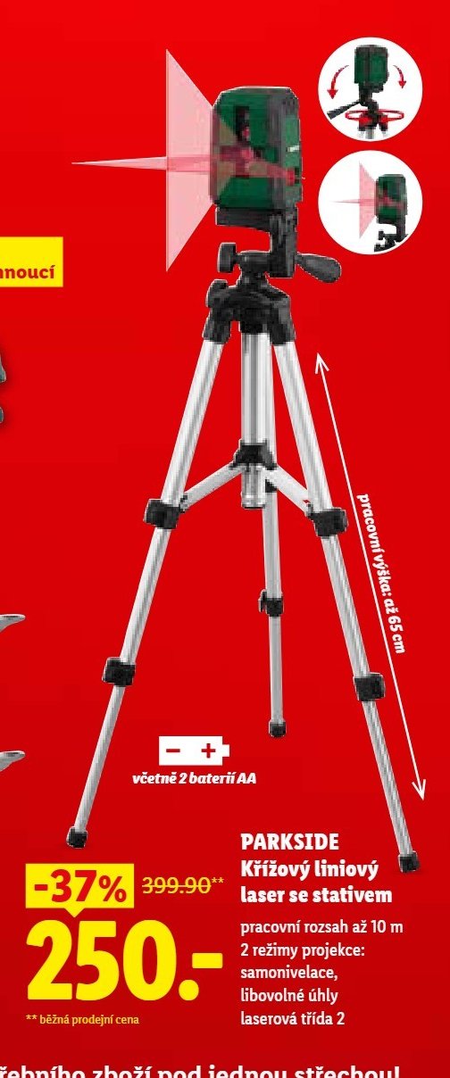 PARKSIDE Křížový liniový laser se stativem