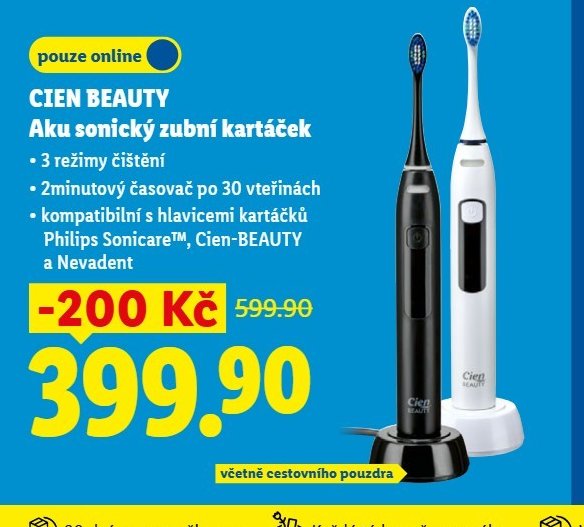 CIEN BEAUTY Aku sonický zubní kartáček