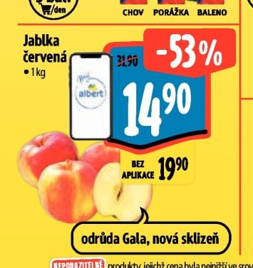 Jablka červená odrůda Gala