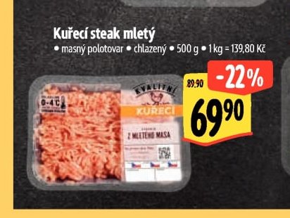 Kuřecí steak mletý