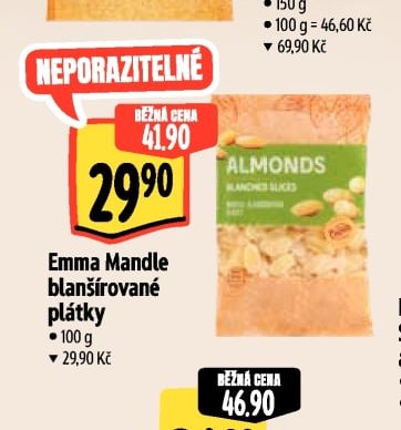 Emma Mandle blanšírované plátky