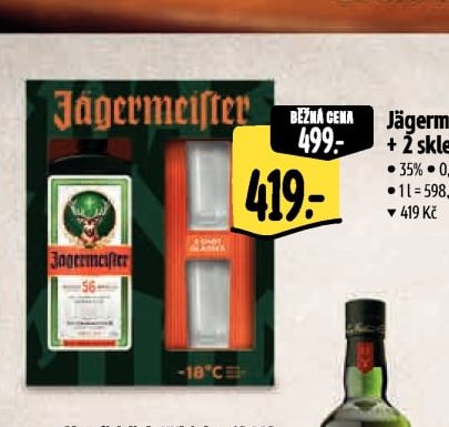 Jägermeister + 2 skleničky