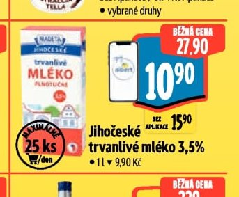 Jihočeské trvanlivé mléko 3,5%