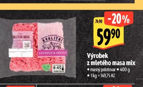 Výrobek z mletého masa mix