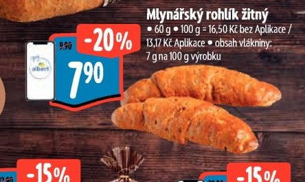 Mlynářský rohlík žitný
