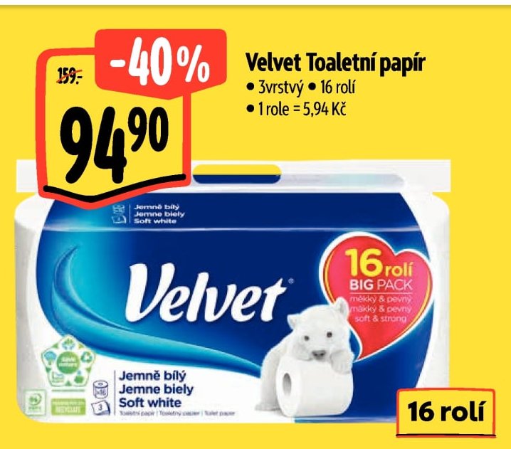 Velvet Toaletní papír