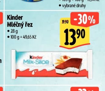 Kinder Mléčný řez