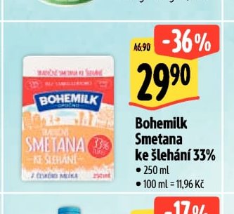 Bohemilk Smetana ke šlehání 33%