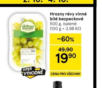 Hrozny révy vinné bílé bezpeckové