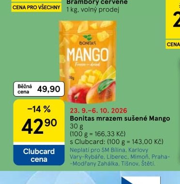 Bonitas mrazem sušené Mango