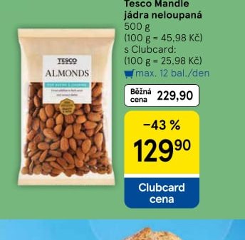Tesco Mandle jádra neloupaná